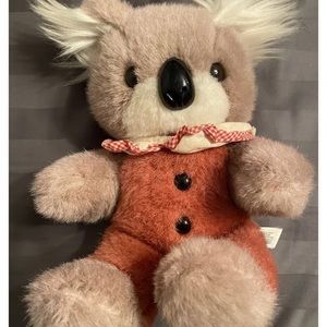Dan Brechner Plush KOALA Orange Brown Plush Stuffed Animal Vintage 8" Unique